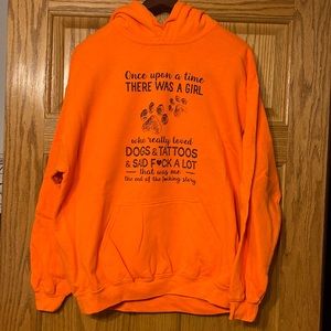 Large Gildan Blaze orange sweatshirt